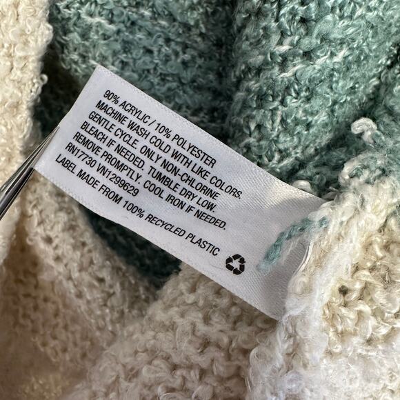 Knox Rose Sweater WMNS XXL Green Gray Colorblock V-Neck Balloon Sleeve Pullover - Picture 7 of 8